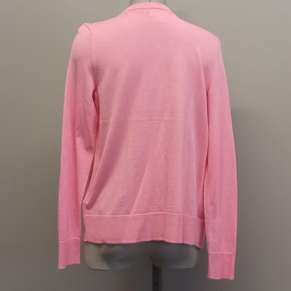 Amazon Essentials NWT bright pink barbiecore full button cardigan preppy fun szS - Picture 3 of 5